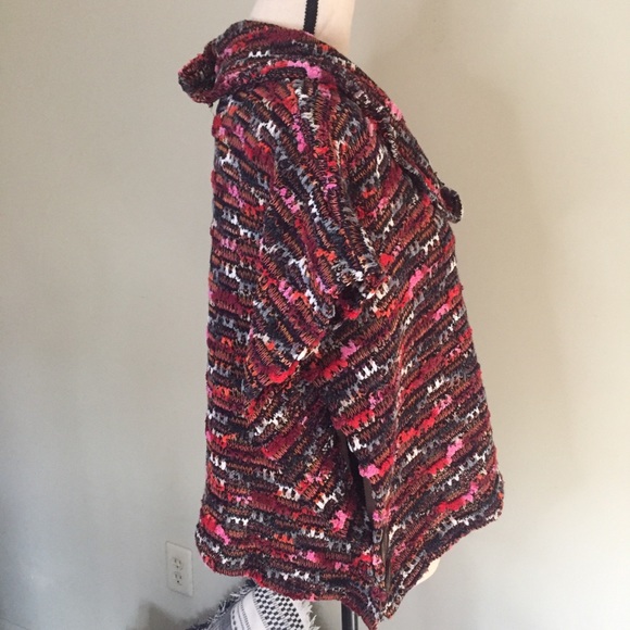 SNO Skins Multi color Loose Knit Cowl Neck Sweater/Poncho, S - Picture 2 of 8